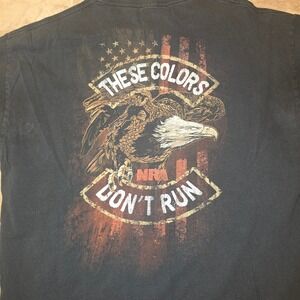 NRA Size Large Black t-shirt These Colors‎ Don't Run Eagle USA